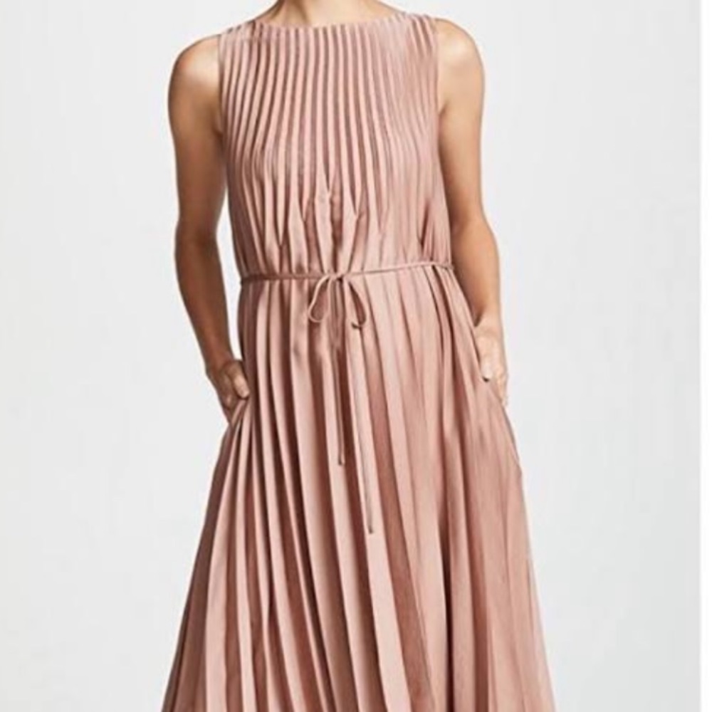 Vince crepe pleated dress